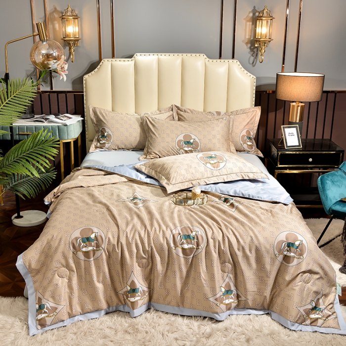 91家纺网 家纺一手货源 找家纺 梦柏2021新款水洗天丝夏被四件套 罗马