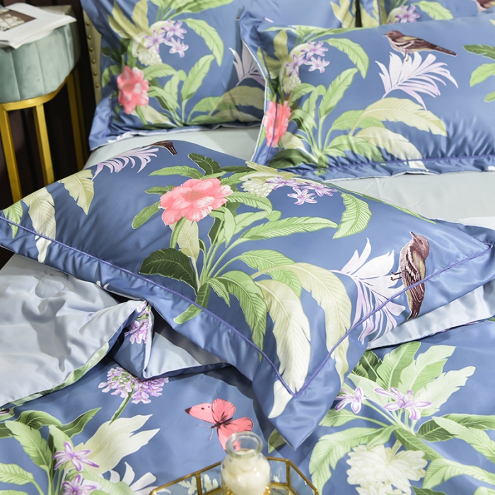 91家纺网 家纺一手货源 找家纺 梦柏2021新款水洗天丝夏被四件套 罗曼