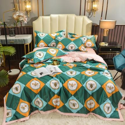 梦柏2021新款水洗天丝夏被四件套 幽雅密