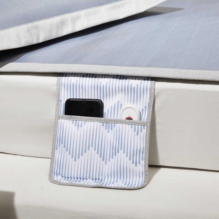 91家纺网 家纺一手货源 找家纺 朗莎家纺2021新款800D提花定位条席 山-蓝色