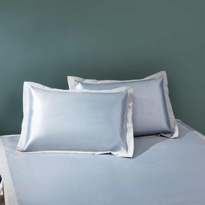 91家纺网 家纺一手货源 找家纺 朗莎家纺2021新款800D提花定位条席 山-蓝色