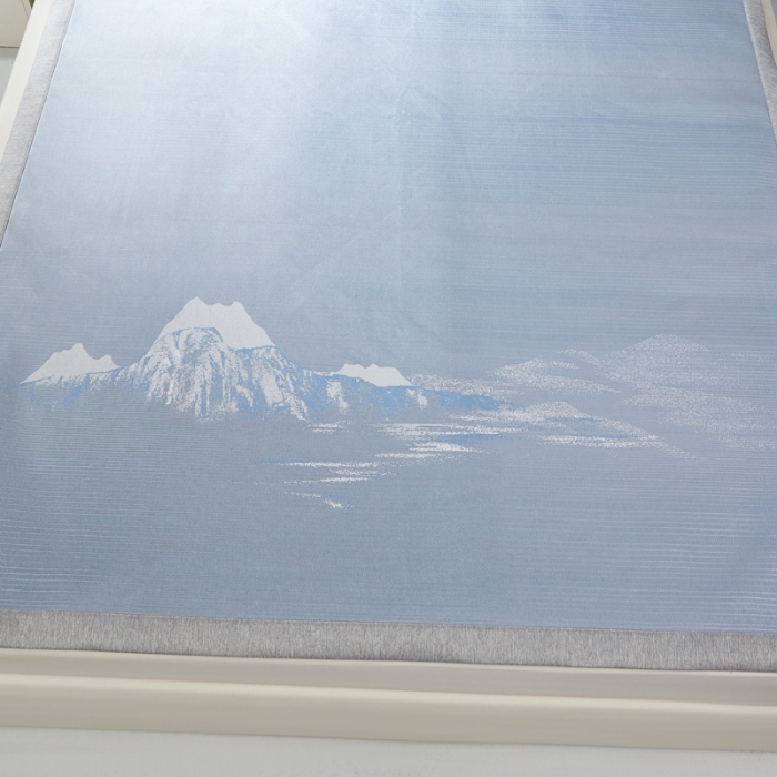 91家纺网 家纺一手货源 找家纺 朗莎家纺2021新款800D提花定位条席 山-蓝色