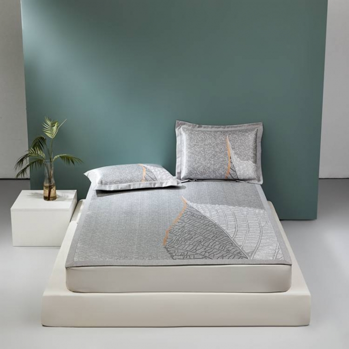 91家纺网 家纺一手货源 找家纺 朗莎家纺2021新款800D提花定位条席 树叶