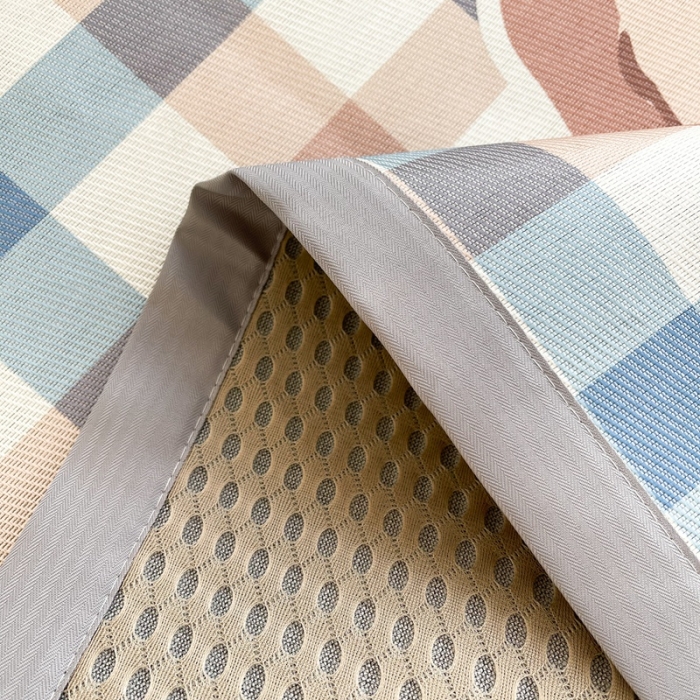 91家纺网 家纺一手货源 找家纺 慕尚 2025新款卡通宽边大版冰丝席 格子小熊