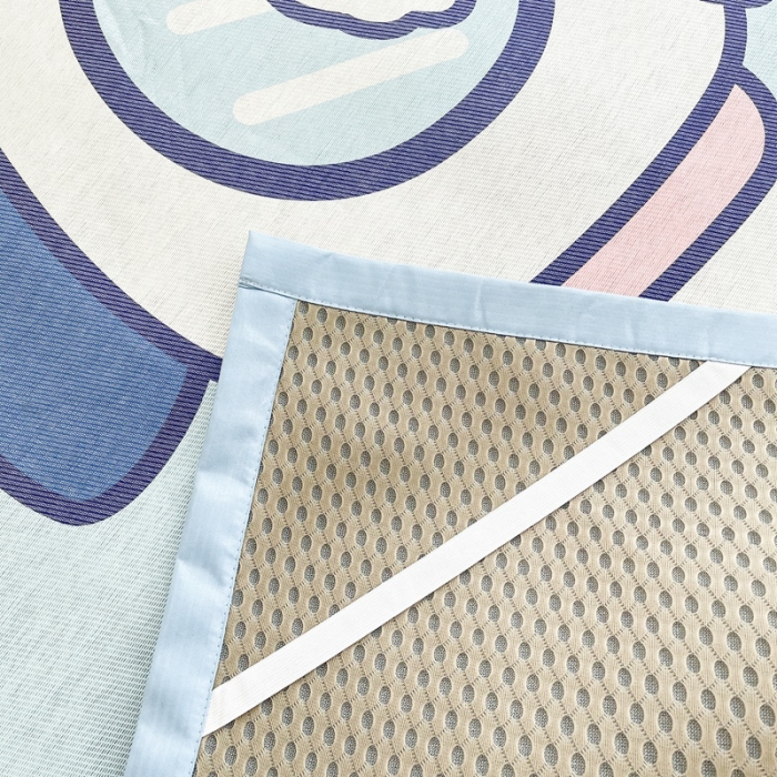 91家纺网 家纺一手货源 找家纺 慕尚 2025新款卡通宽边大版冰丝席 火箭男孩