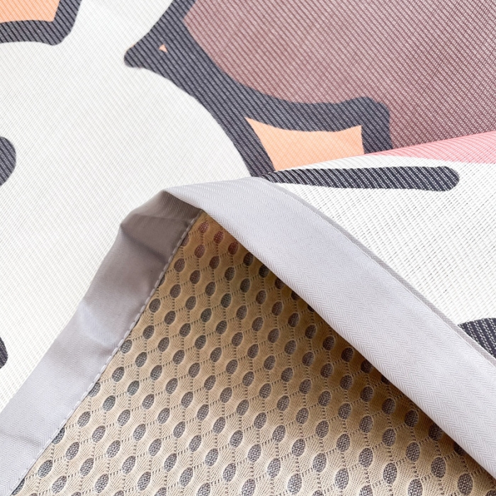 91家纺网 家纺一手货源 找家纺 慕尚 2025新款卡通宽边大版冰丝席 快乐狮兔