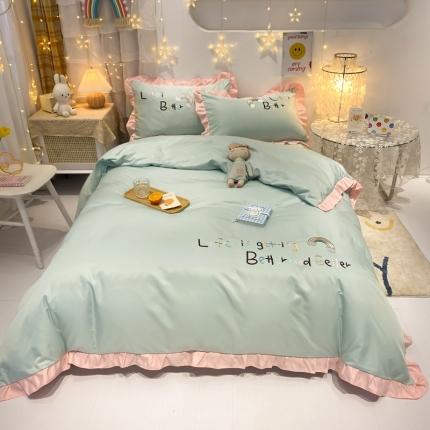 91家纺网 家纺一手货源 找家纺 （总）子钦 2023新款双面水洗真丝四件套-幸运女孩