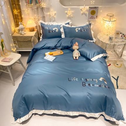 91家纺网 家纺一手货源 找家纺 （总）子钦 2023新款双面水洗真丝四件套-幸运女孩