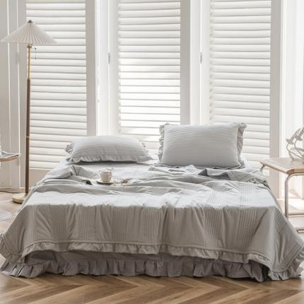 91家纺网 家纺一手货源 找家纺 （总）六巷胡同 2022新款出口韩国款雪纺纱夏被棚拍图