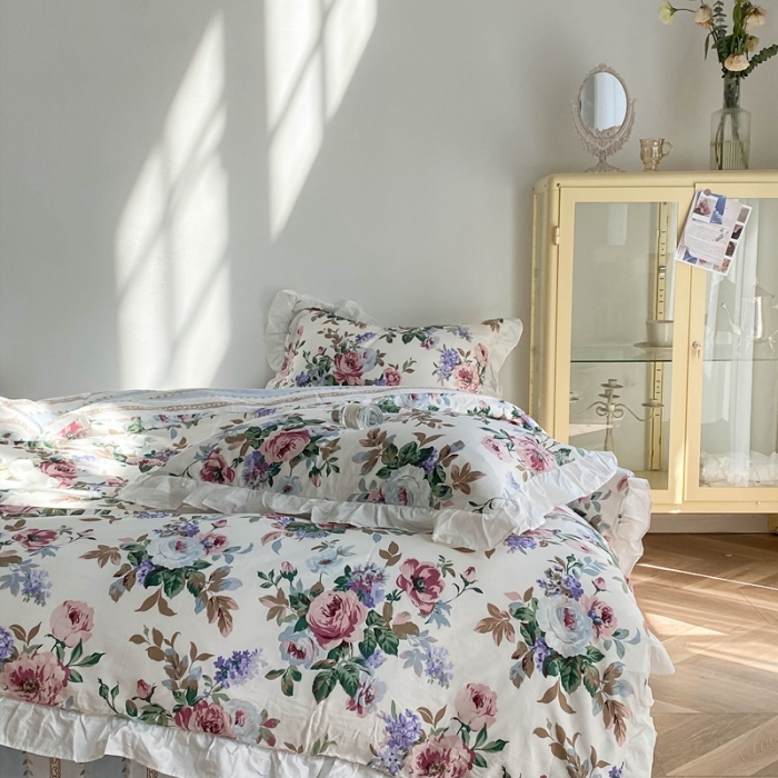 91家纺网 家纺一手货源 找家纺 洋铭区 2021新款印花四件套 花漾甜心