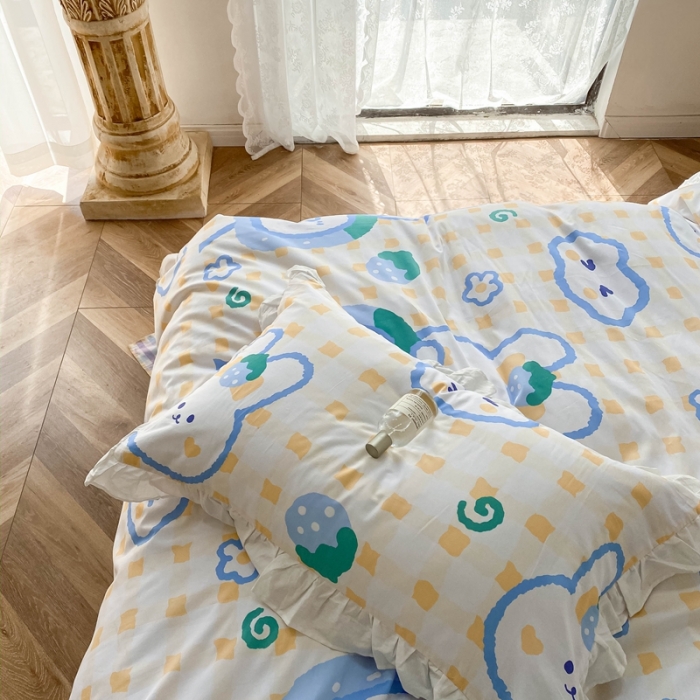 91家纺网 家纺一手货源 找家纺 洋铭区 2021新款印花四件套 兔兔宝贝