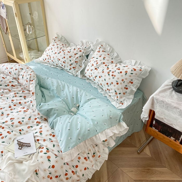 91家纺网 家纺一手货源 找家纺 洋铭区 2021新款印花四件套 樱桃小可可