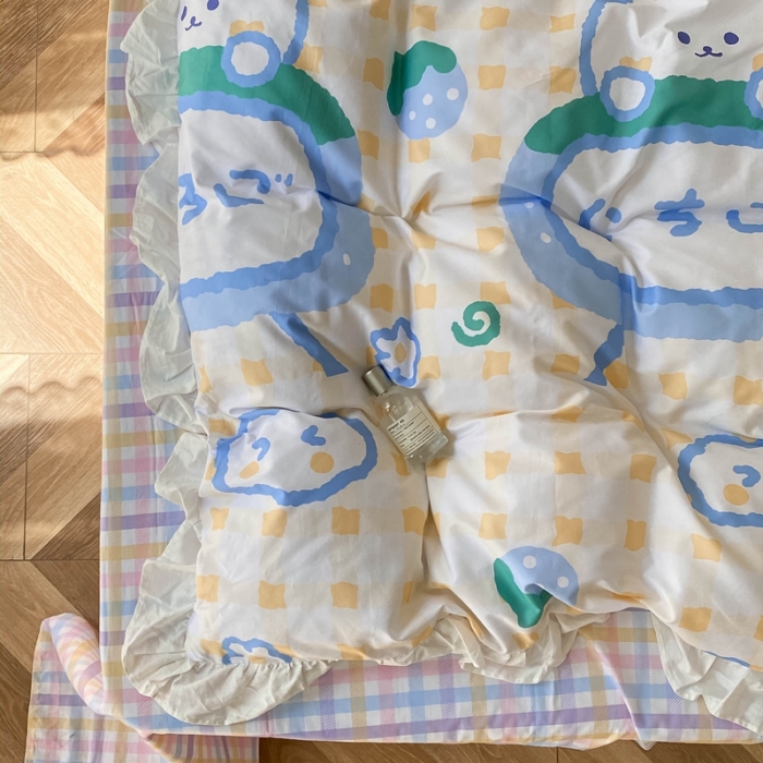 91家纺网 家纺一手货源 找家纺 洋铭区 2021新款印花四件套 兔兔宝贝