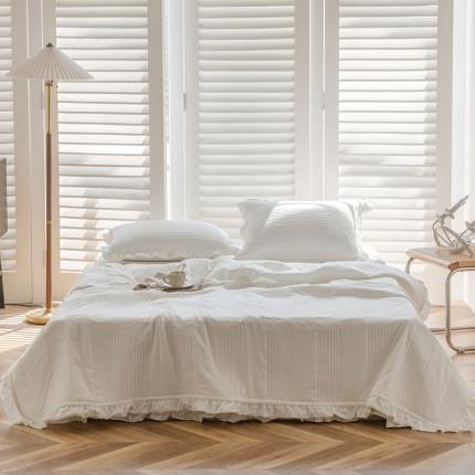 91家纺网 家纺一手货源 找家纺 六巷胡同 2022新款出口韩国款雪纺纱夏被棚拍图 本白