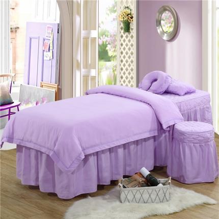 乐逸 2023新款亲肤款四季美容床罩 亲肤纯色压线款浅紫