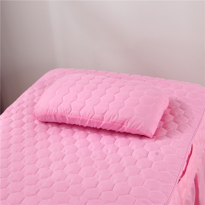 91家纺网 家纺一手货源 找家纺 乐逸家纺 2023新款亲肤款刺绣美容床罩 亲肤韩版刺绣款粉色