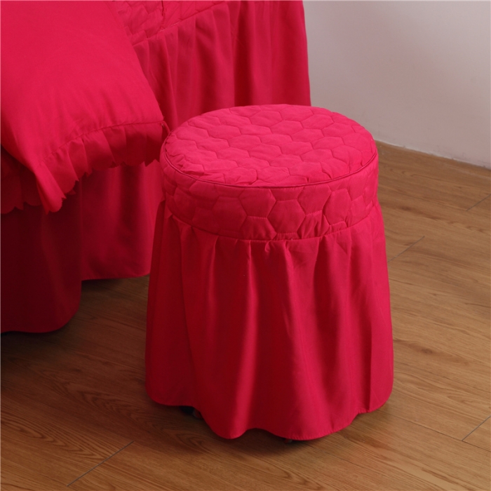 91家纺网 家纺一手货源 找家纺 乐逸家纺 2023新款亲肤款刺绣美容床罩 亲肤韩版刺绣款 玫红