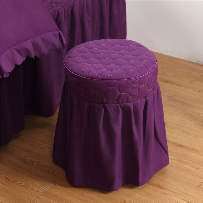 91家纺网 家纺一手货源 找家纺 乐逸家纺 2023新款亲肤款刺绣美容床罩 亲肤韩版刺绣款 深紫