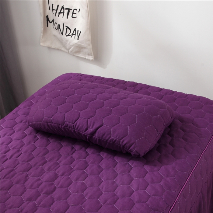91家纺网 家纺一手货源 找家纺 乐逸家纺 2023新款亲肤款刺绣美容床罩 亲肤韩版刺绣款 深紫