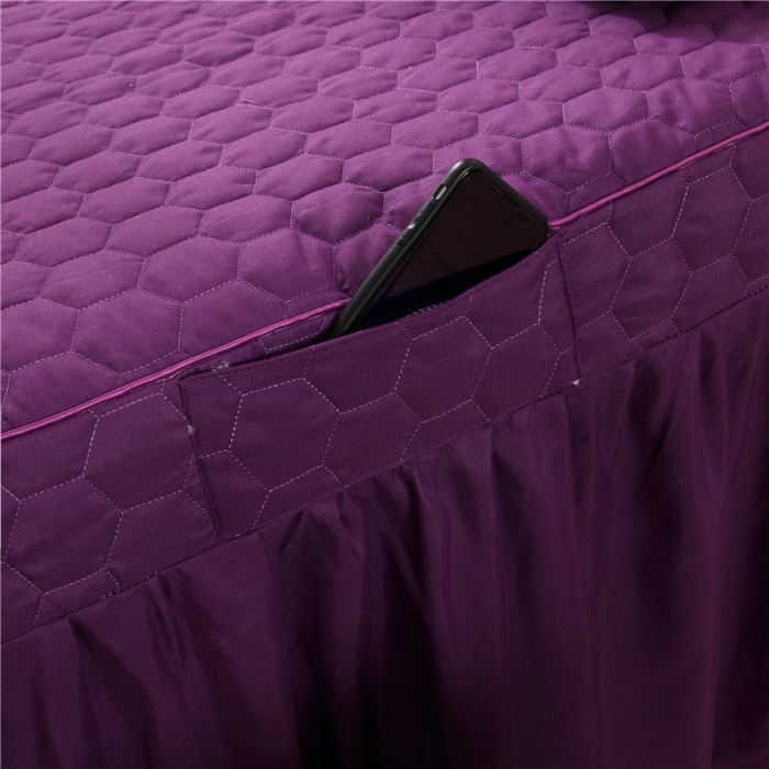 91家纺网 家纺一手货源 找家纺 乐逸家纺 2023新款亲肤款刺绣美容床罩 亲肤韩版刺绣款 深紫