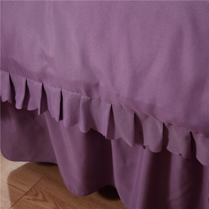 91家纺网 家纺一手货源 找家纺 乐逸家纺 2023新款亲肤款刺绣美容床罩 亲肤韩版刺绣款 香槟紫