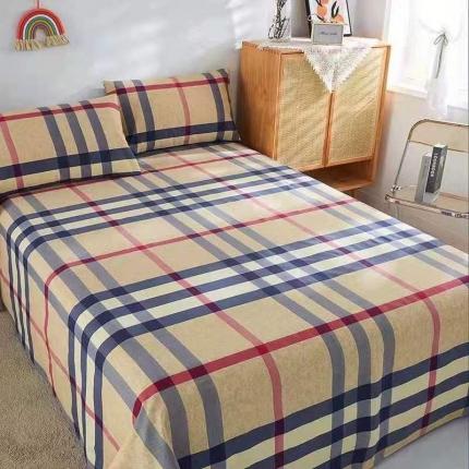 91家纺网 家纺一手货源 找家纺 鹏程 2022新款纯棉老粗布三件套凉席 经典格