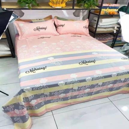 91家纺网 家纺一手货源 找家纺 鹏程 2022新款纯棉老粗布三件套凉席 玉条纹