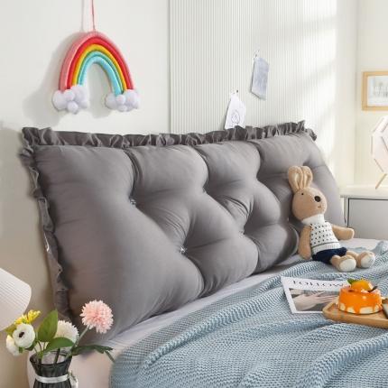 91家纺网 家纺一手货源 找家纺 美达人 2021新款水洗棉床头靠垫 LW-深灰色
