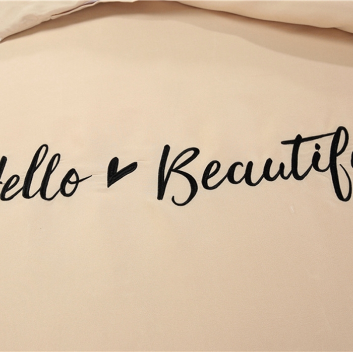 91家纺网 家纺一手货源 找家纺 乐逸家纺 2023新款亲肤款刺绣美容床罩 亲肤流苏花边刺绣款驼色