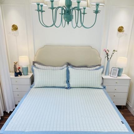 91家纺网 家纺一手货源 找家纺 本希家居 新款高端可水洗冰丝席提花床席款 格雅-抹茶绿