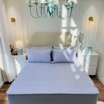 91家纺网 家纺一手货源 找家纺 本希家居 新款高端可水洗冰丝席提花床笠款 奥黛丽-淡雅紫