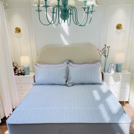 91家纺网 家纺一手货源 找家纺 本希家居 新款高端可水洗冰丝席提花床笠款 奥黛丽-绅士灰