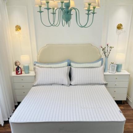 91家纺网 家纺一手货源 找家纺 本希家居 新款高端可水洗冰丝席提花床笠款 格雅-淡雅紫