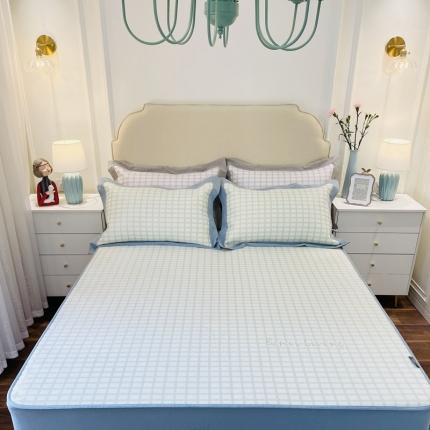 91家纺网 家纺一手货源 找家纺 本希家居 新款高端可水洗冰丝席提花床笠款 格雅-抹茶绿