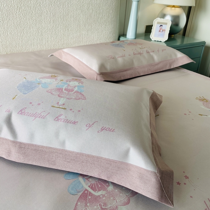 91家纺网 家纺一手货源 找家纺 本希家居 2021新款高端可水洗冰丝席数码印花 芭蕾女孩