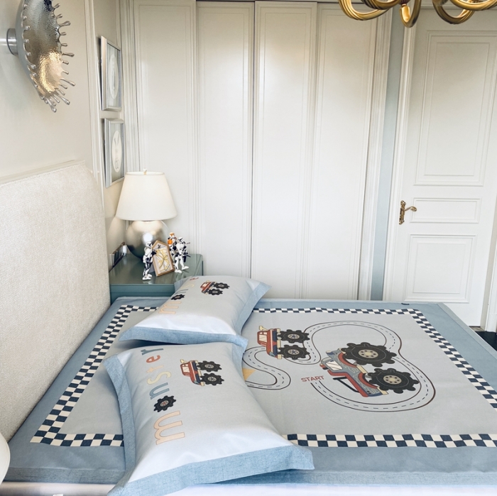 91家纺网 家纺一手货源 找家纺 本希家居 2021新款高端可水洗冰丝席数码印花 工程赛车