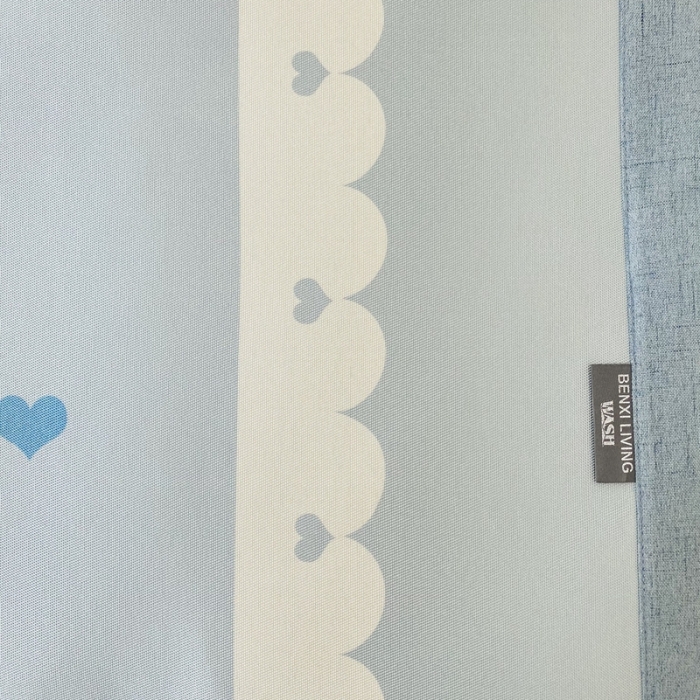 91家纺网 家纺一手货源 找家纺 本希家居 新款高端可水洗冰丝席数码印花 花边小爱心-蓝