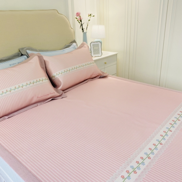 91家纺网 家纺一手货源 找家纺 本希家居 2021新款高端可水洗冰丝席数码印花 花语