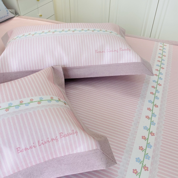 91家纺网 家纺一手货源 找家纺 本希家居 2021新款高端可水洗冰丝席数码印花 花语