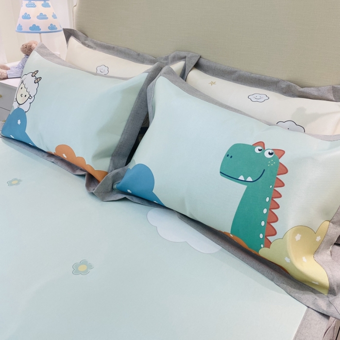 91家纺网 家纺一手货源 找家纺 本希家居 2021新款高端可水洗冰丝席数码印花 恐龙世界