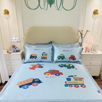 91家纺网 家纺一手货源 找家纺 本希家居 2021新款高端可水洗冰丝席数码印花 汽车总动员