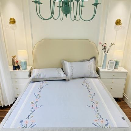 本希家居 2021新款高端可水洗冰丝席数码印花 蔷薇物语