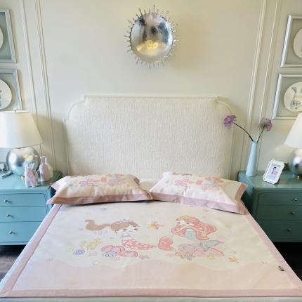 91家纺网 家纺一手货源 找家纺 本希家居 2021新款高端可水洗冰丝席数码印花 人鱼公主