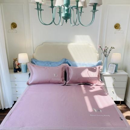 本希家居 2021新款高端可水洗冰丝席数码印花 小马-淡雅粉