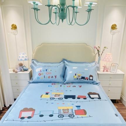 91家纺网 家纺一手货源 找家纺 本希家居 2021新款高端可水洗冰丝席数码印花 小熊的假日