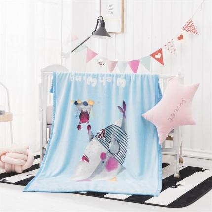 91家纺网 家纺一手货源 找家纺 爱她美 2021新款童毯超柔加厚云貂绒儿童毯鲨鱼