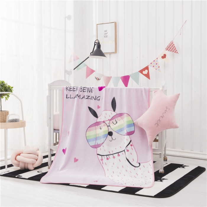 91家纺网 家纺一手货源 找家纺 爱她美 2021新款童毯超柔加厚云貂绒儿童毯羊驼