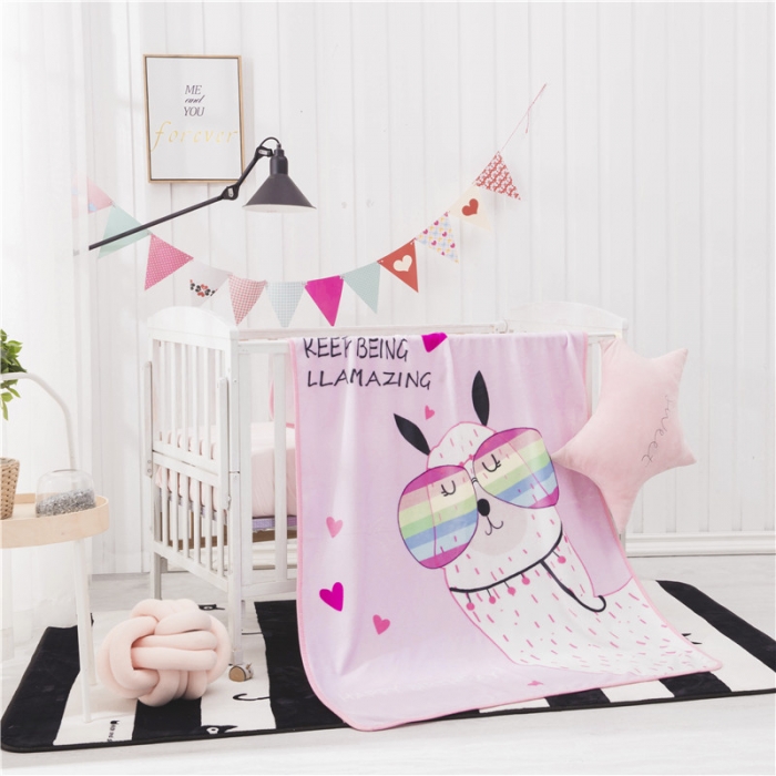 91家纺网 家纺一手货源 找家纺 爱她美 2021新款童毯超柔加厚云貂绒儿童毯羊驼