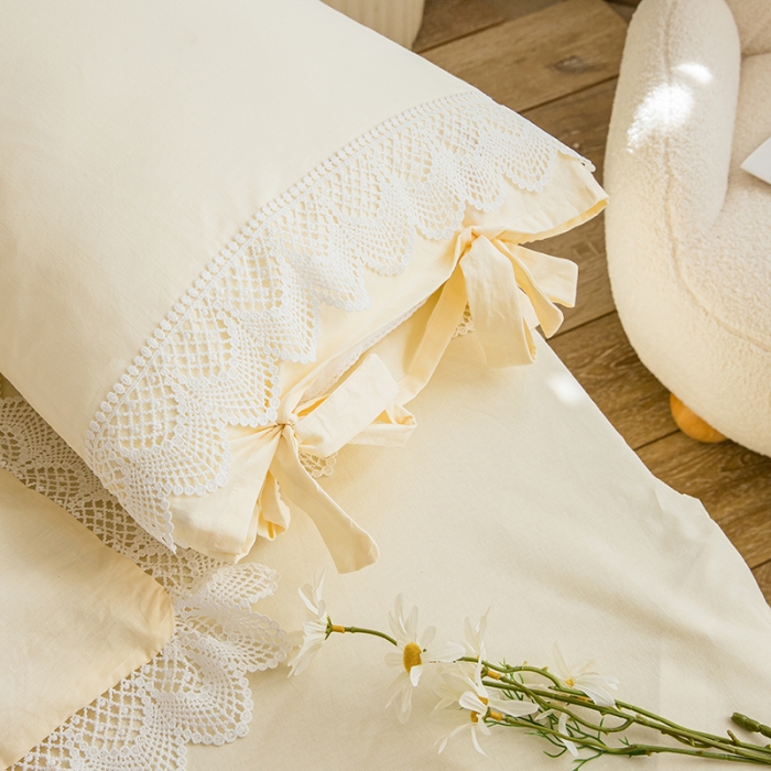 91家纺网 家纺一手货源 找家纺 （总）淑女公社 2021新款法式高档纯色床裙款四件套