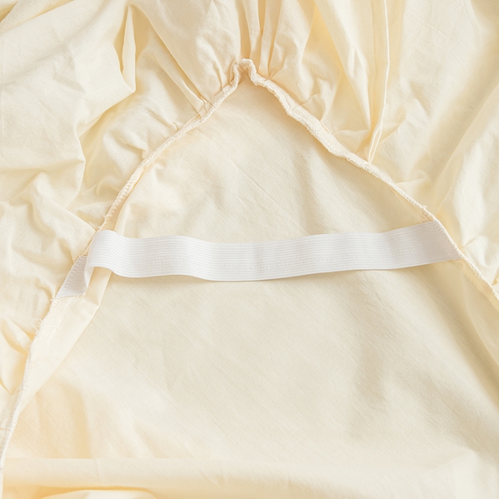 91家纺网 家纺一手货源 找家纺 淑女公社2021新全棉喷气13376镂空花边床裙四件套 梨花-奶油黄